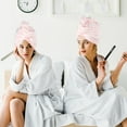 thumbnail image 2 of Unique Bargains 3 Pcs Soft Hair Towel Wrap Drying Cap Microfiber for Wet Hair Pink, 2 of 7