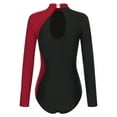 thumbnail image 4 of DPOIS Womens Long Sleeve Gymnastics Leotards Shiny Dance Ballet Unitards Bodysuit Burgundy S, 4 of 7