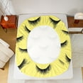 thumbnail image 5 of Castle Fairy Elegant Eyelash Full Size Sheets 4-Piece for Adults Female Women,Black Yellow Breathable Bed Sheets,Bling Makeup Lightweight Sheet Sets,Lightweight Room Decor, 5 of 7