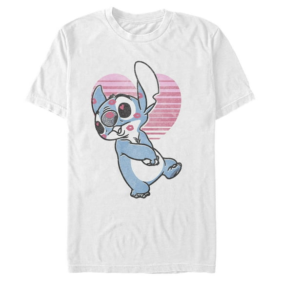 Men's Lilo & Stitch Kissy Faced Graphic Tee White Medium