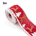 thumbnail image 3 of Ounissouiy Caja de regalo de Navidad de 5m, cinta para regalo, cinta para envolver Navidad, tela de arpillera, cinta decorativa de felpa, cinta recortable Kits de decoración para fiestas rojo, 3 of 6