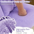 thumbnail image 3 of Zimtown Vanity Makeup Chair Armless Home Office Chair for Bedroom or Study Faux Rabbit Fur, Purple, 3 of 8