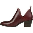 thumbnail image 3 of JOURNEE Womens Burgundy V-Notch Cut-Out Cushioned Almond Toe Stacked Heel Slip On Booties 6.5, 3 of 4
