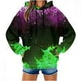 thumbnail image 2 of NuoCaiYun Fall Winter Sweatshirts for Men and Women Hooded Sweater Flame Printed Pullover Blouse with Pocket, 2 of 6