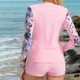 thumbnail image 4 of Ecqkame Women's 3 Piece Swimsuits Rash Guard Long Sleeve Full Zipper Bathing Suits Built In Bra Swim Shirts with Boyshorts Dry Surfing Diving Sets Pink XXL, 4 of 5