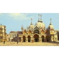 thumbnail image 2 of Antonietta Brandeis 24x15 Black Ornate Framed Double Matted Museum Art Print Titled: St. Mark's Square, Venice, 2 of 5