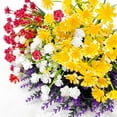 thumbnail image 3 of Artificial Flowers, 16 Bundles Fake Flowers for Outdoor UV Resistant Faux Plants No Fade Lavender Daisy Flowers Greenery Shrubs Home Wedding Porch Cemetery Indoor(Purple,Yellow,White), 3 of 5