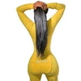 thumbnail image 1 of Sunisery Women's V Neck Butt Flap Pajamas Onesie Bodysuit Long Sleeve Jumpsuit, 1 of 6