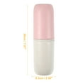 thumbnail image 2 of Portable Toothbrush Cases Traveling Toothbrush Holders Bamboo Fiber Pink Gray White 7.87"x2.48"x2.36", 2 of 7