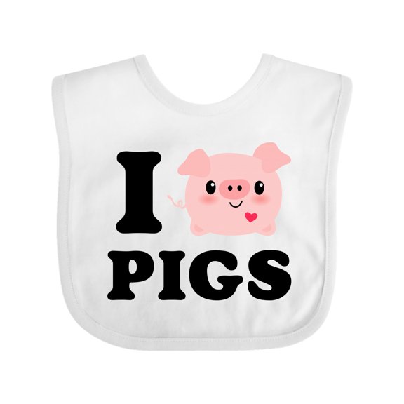Inktastic I Love Pigs Boys or Girls Baby Bib