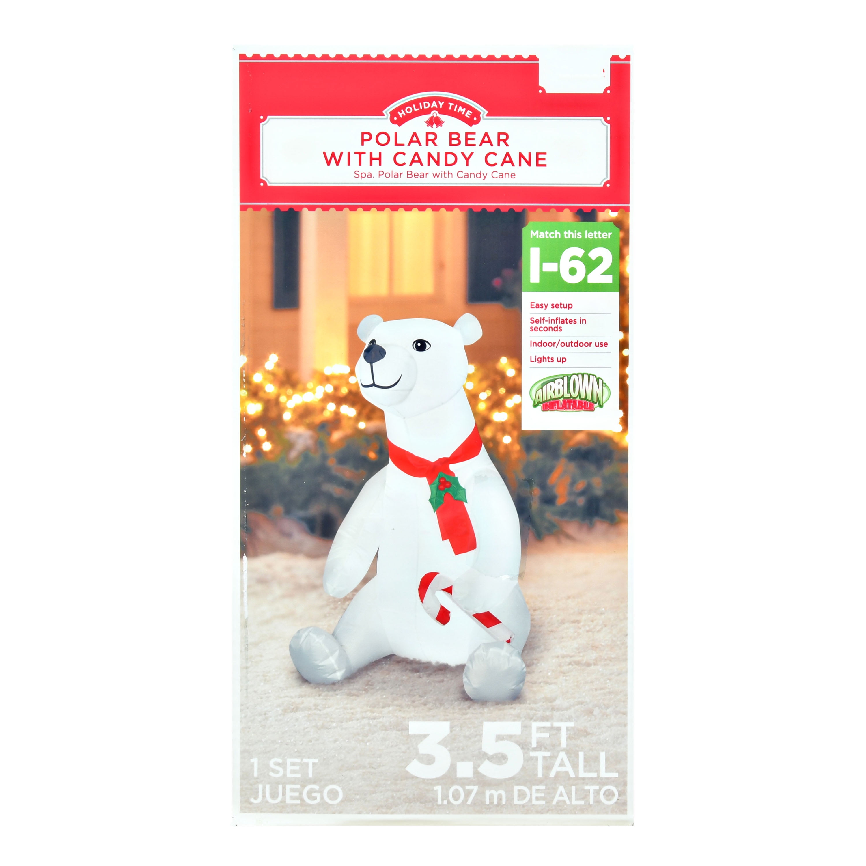 Holiday Time 3.5 Polar Bear Inflatable by Gemmy Industries Walmart