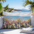 thumbnail image 4 of Outdoor Pillow Cover Spring Flowers Ocean Set of 2 Waterproof Throw Pillowcases Oil Painting Decorative Patio Furniture Pillows for Couch Garden Indoor & Outdoor Use, 4 of 9
