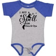 thumbnail image 3 of Inktastic I Put a Spell on Oma and Opa Witch Hat and Broom Boys or Girls Baby Bodysuit, 3 of 5