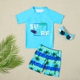 thumbnail image 2 of dmqupv Toddler Swim Suit Boy Baby Toddler Boys Bathing Suit Infant Swimsuit Boy Rash Guards Two Piece Swimwear Light Blue,4-5 Years, 2 of 5