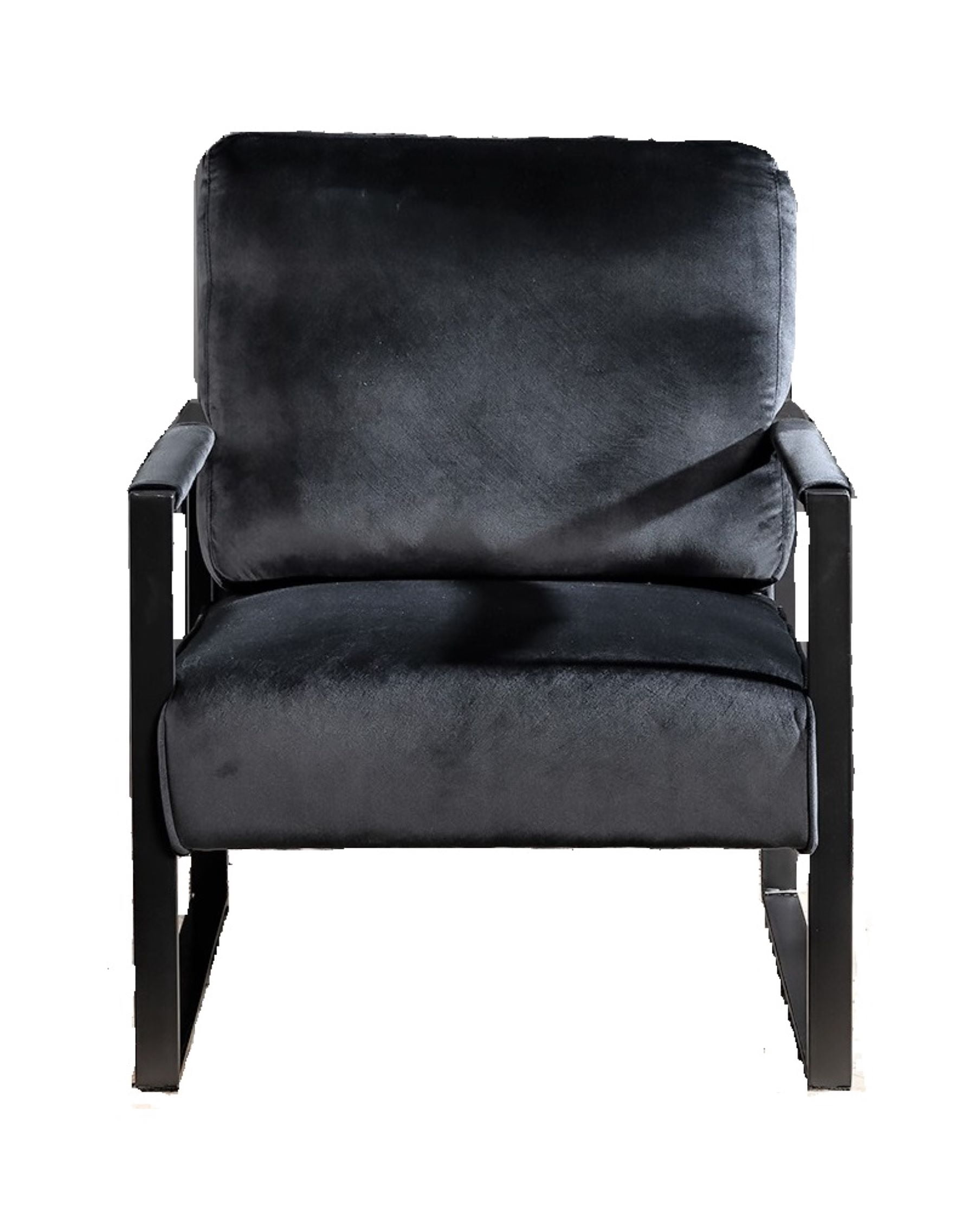 US Pride Furniture Hosam 25.4" Velvet Upholstery Metal Arms Chair Black
