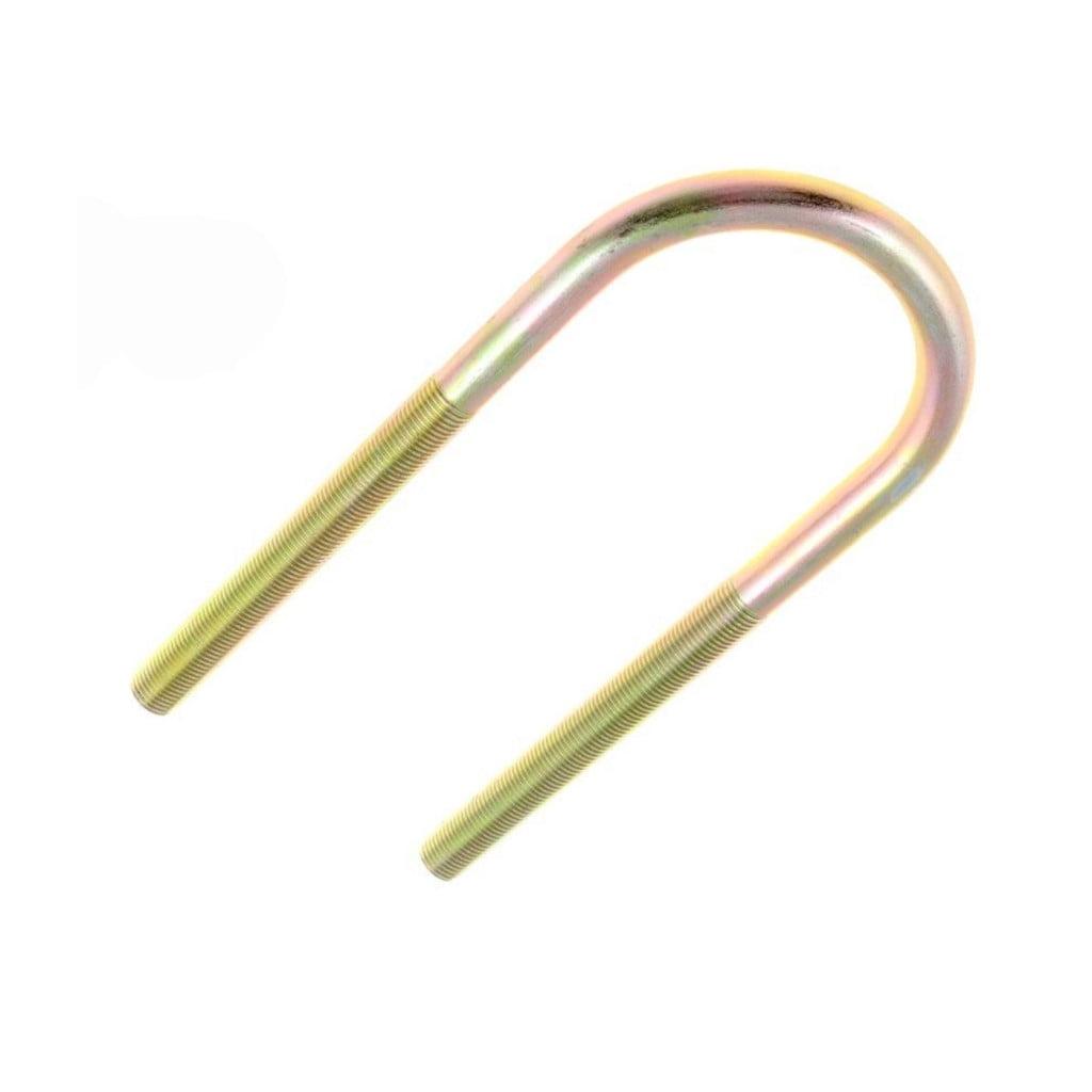 KarParts360 Threaded U-Bolt | Steel | Yellow Zinc | Fine Thread | Round U-Bolt | Heat Hardened | 9/16 Inches Thread Diameter