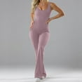 thumbnail image 6 of Hvyesh Sleeveless Flare Jumpsuits for Women Sweetheart Neck Bodycon High Waist Long Flared Pants Stretch Jumpsuit Yoga Rompers Seamless Workout Bodysuit, 6 of 9