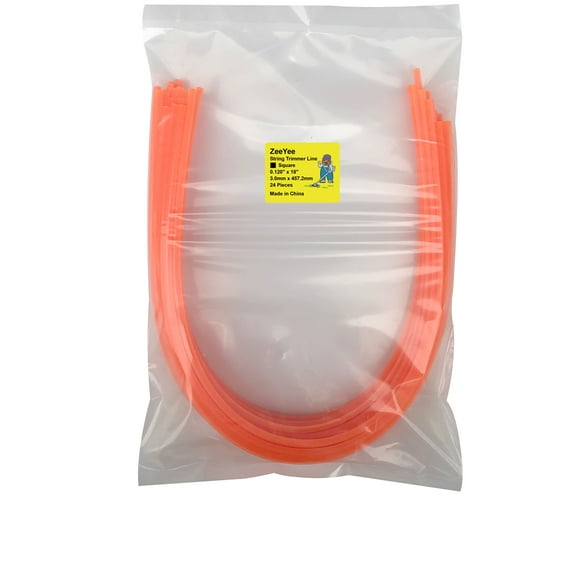 ZeeYee 24 Pieces Pre-Cut Square .120 Inches by 18 Inches Length String Trimmer Line