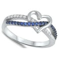 thumbnail image 4 of CHOOSE YOUR COLOR Blue Simulated Sapphire Infinity Knot Promise Heart Ring .925 Sterling Silver Band CZ Female Size 10, 4 of 4