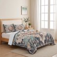 thumbnail image 5 of Twin XL Quilt Set 68''x98'', Orange Blue Lightweight Bedspread Coverlet Set with 2 Pillow Shams, Boho Geometric Middle Century Abstract Western Breathable All Season Quilt Bedding for Dorm/Guest Room, 5 of 9