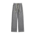 thumbnail image 3 of Diufon Men's Wide Leg Home Pants Casual Elastic Waist Drawstring Outdoor Running Sweatpants with Pockets, 3 of 4