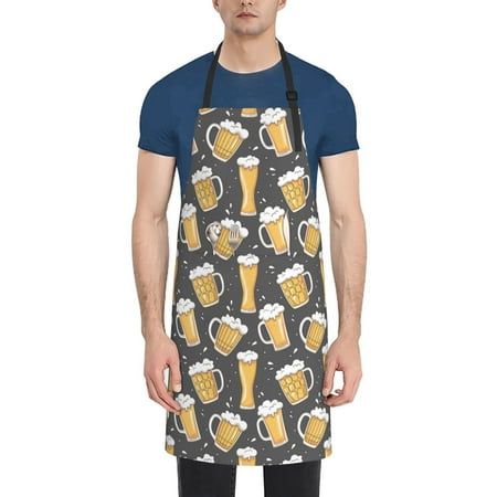 

Naloa Beer2 Apron Kitchen Aprons with Pockets for Women Men Chef