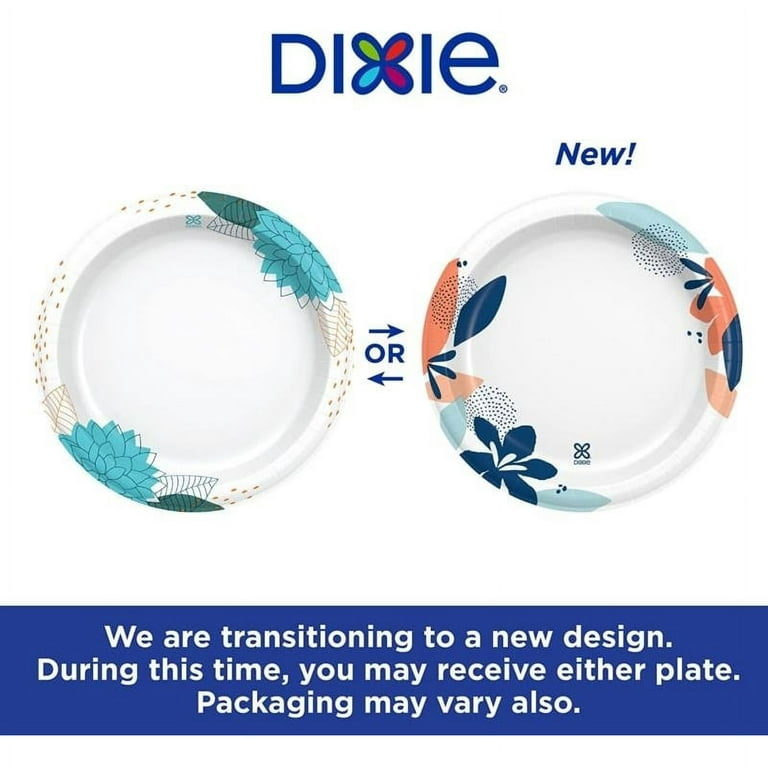 Dixie Paper Plates, 8 1/2 inch, Dinner Size Printed Disposable Plate, 90  Count