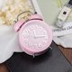 thumbnail image 5 of (Rosa) Mini reloj despertador silencioso de estilo clásico, reloj despertador redondo de doble campana, 5 of 5