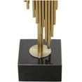 thumbnail image 5 of DecMode 2 Candle Gold Stainless Steel Metal Abstract Vertical Pipe Candle Holder with Black Marble Base, Set of 2, 5 of 12