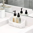 thumbnail image 4 of (2 pack) iDesign Dakota Vanity Organizer, White Marble, 4 of 5