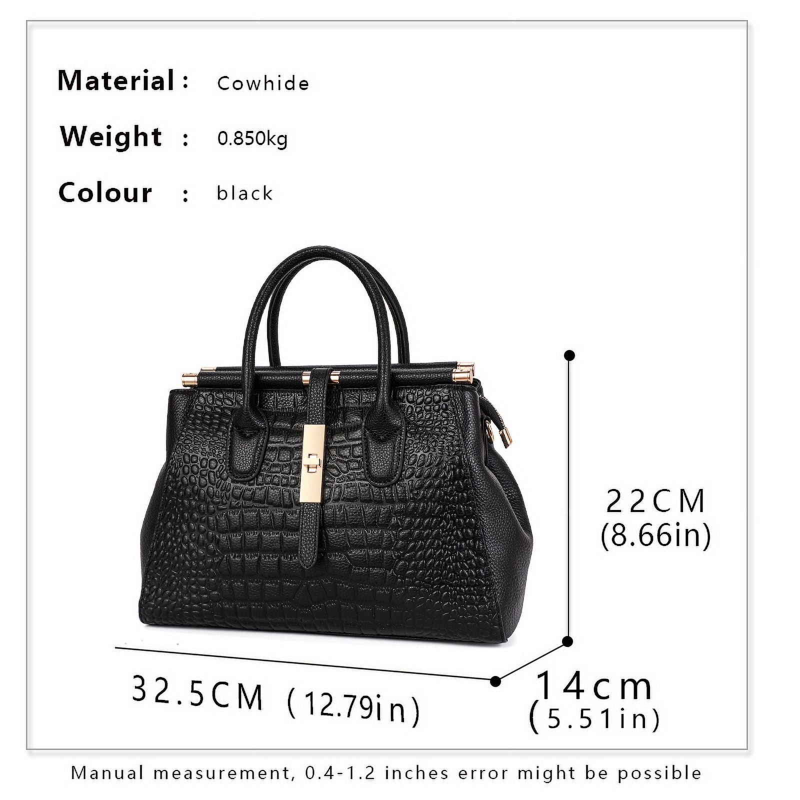Premium luxury crocodile-print women's bag leather tote bag, large capacity top cowhide one-shoulder cross-body bag