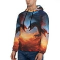 thumbnail image 3 of Xecao Red And Blue Fire Cloud Dragon Pattern Men's Adult Pullover Hoodie,Hooded Sweatshirt-3X-Large, 3 of 7