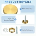 thumbnail image 3 of Uxcell Mirror Screws 304 Stainless Steel Decorative Caps Cover Nails Fasteners Brushed for Sign Advertising Hardware Gold 19mm, 3 of 5