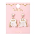 thumbnail image 2 of Packed Party Goldtone Here Comes The Bride Earrings, Female, Bridal Theme, 1 Pair, 2 of 2