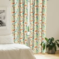 thumbnail image 2 of Ambesonne Animal Curtains, Wild Fox Wolf Flower, Pair of 28"x63", Orange Green and Blue, 2 of 5
