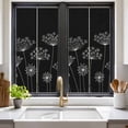 thumbnail image 2 of Black Dandelion Window Privacy Film, Spring Modern Minimalist Country Flower Static Cling UV Sun Blocking Heat Control Window Tint Day and Night, Non-Adhesive One Way Privacy Cover 19.6''x39.3'', 2 of 7