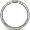 thumbnail image 2 of Titanium Satin Center Black Enamel 8mm Ridged Edge Band (Size 7.5) Made In China tb337-7.5, 2 of 5