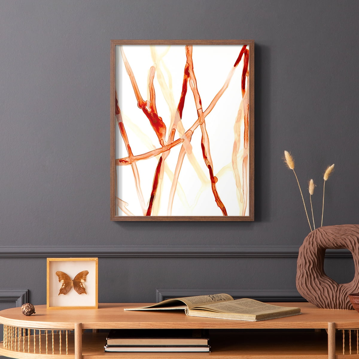Runnel VI Framed Print in Brown Solid Wood Framed Print No Nail Hanging
