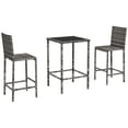 thumbnail image 1 of Outsunny 3 Piece Patio Rattan Bistro Set with Tempered Glass Tabletop, 1 of 10