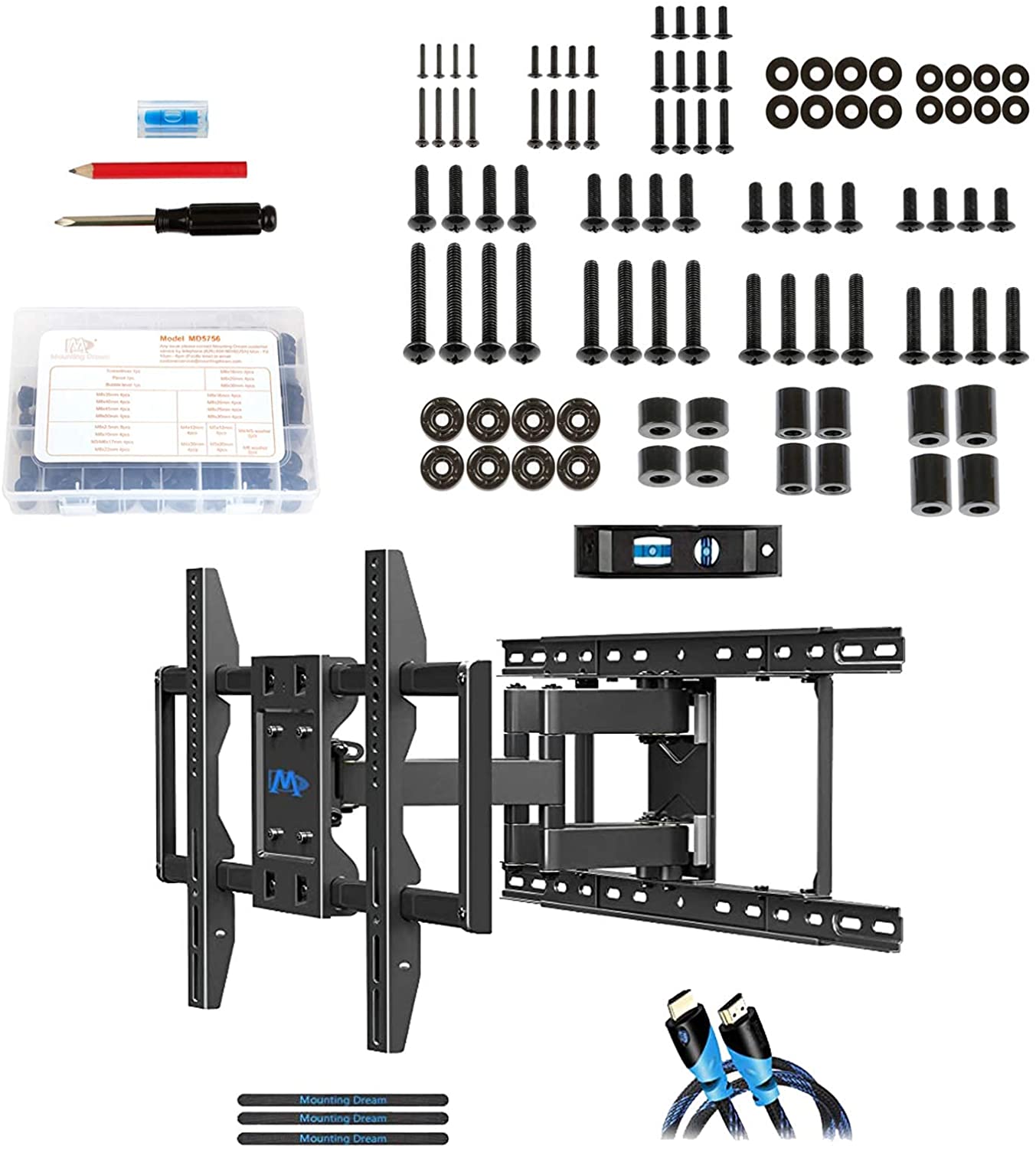 Plannu MD5756 Universal TV Mounting Hardware Kit, Fits All TVs, with M4
