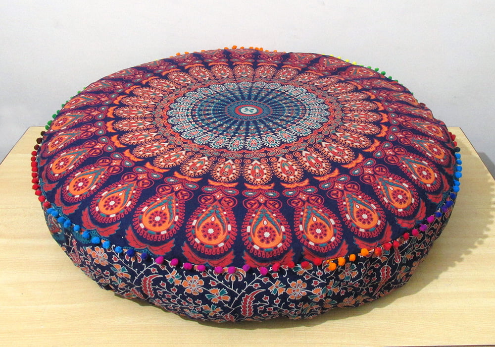 32 Round Mandala Tapestry Floor Pillows Meditation Cushion Covers Ottoman Poufs Decorative Pillowcases 