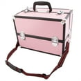 thumbnail image 4 of Cfowner Aluminum Alloy Makeup Box, Makeup Train Case, Jewelry Storage Organizer for Makeup Artist Crafter, Pink, 4 of 7