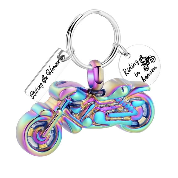Motorcycle Cremation Jewelry Urn Keychain for Ashes Keepsake Urn Key Ring for Human/Pet Ashes Holder