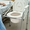 thumbnail image 1 of SEWACC Chaise de Toilette PP Grise Ronde 1 Pcs pour Personnes Handicapées, 1 of 8