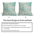 thumbnail image 6 of Teal Green Cream Flowers Pillow Covers 16x16 Inch 2 Packs Morden Teal Floral Throw Pillows Turquoise Chinoiserie Decorative Cushion Cover for Patio Furniture Sofa Bedroom Indoor/Outdoor Party, 6 of 7