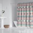 thumbnail image 2 of Boho Floral Shower Curtain 72x72 Inches - Tropical Leaves, Vintage Botanical Print, Waterproof Fabric for Chic Bathroom Decor, Modern Farmhouse & Bohemian Style, 2 of 5