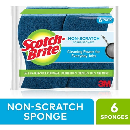 Scotch-Brite Non-Scratch Scrub Sponge, Cleaning Power for Everyday Jobs, 6 Scrub Sponges