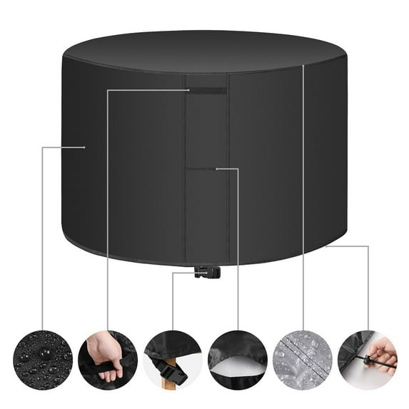 420D Round Patio Furniture Covers,Waterproof Outdoor Table Chair Set Covers,Seat Cover,Dining Table Cover for Outdoor Furniture Set