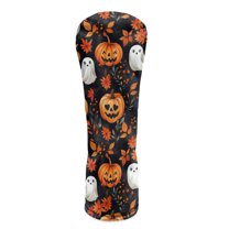 Yuyamidu Halloween Ghost Golf Club Head Cover Pumpkins PU Leather Golf Head Covers for Hybrid Fairway Wood Driver, Waterproof
