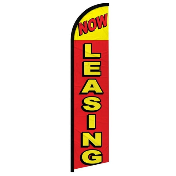 Now Leasing (Red & Yellow) Windless Banner Flag